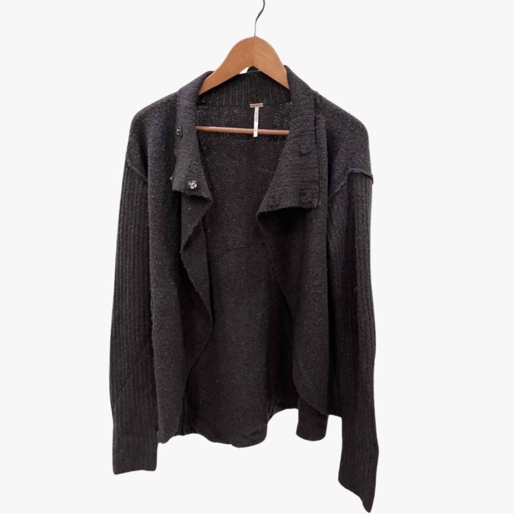 Free People Charcoal Gray Slouchy Sweater